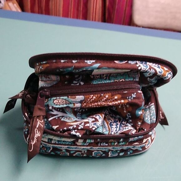 Vera Bradley Java Blue Patterned make up/ Jewelry Cottagecore Bag - Picture 9 of 11